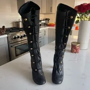 Marc Jacobs Leather Moccasin boots - 8 Vintage Marc Jacobs Brown Patent Leather Boots Size 39 Euro  main image 2